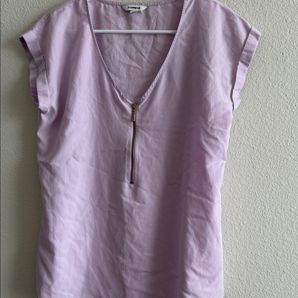 Express Lavender Zipper Blouse